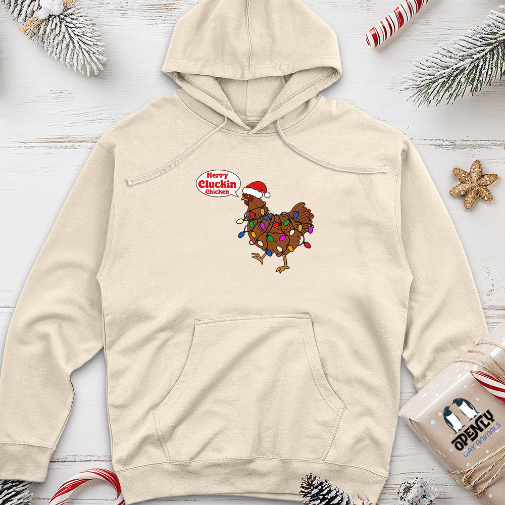 Merry Cluckin Chicken Unisex Midweight Hoodie