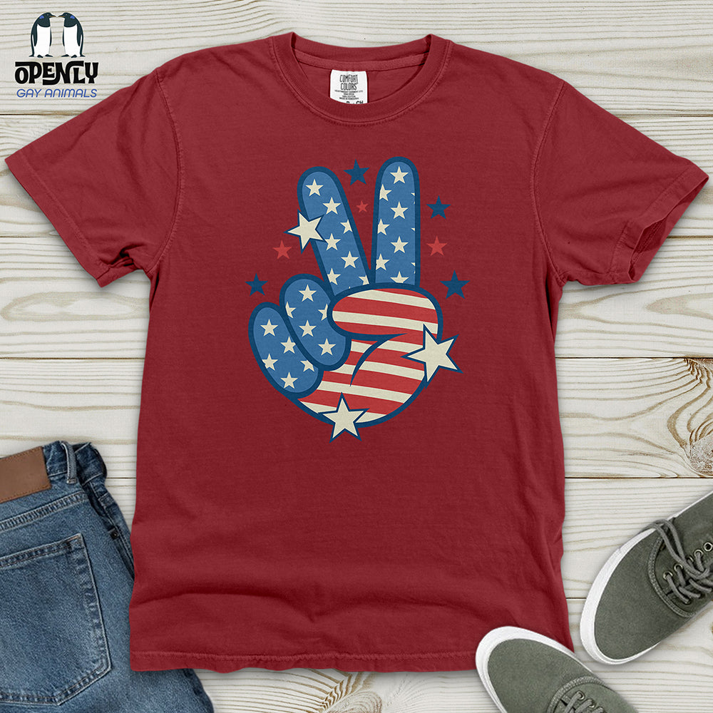Victory Sign American Heavy Cotton Comfort Colors Tee