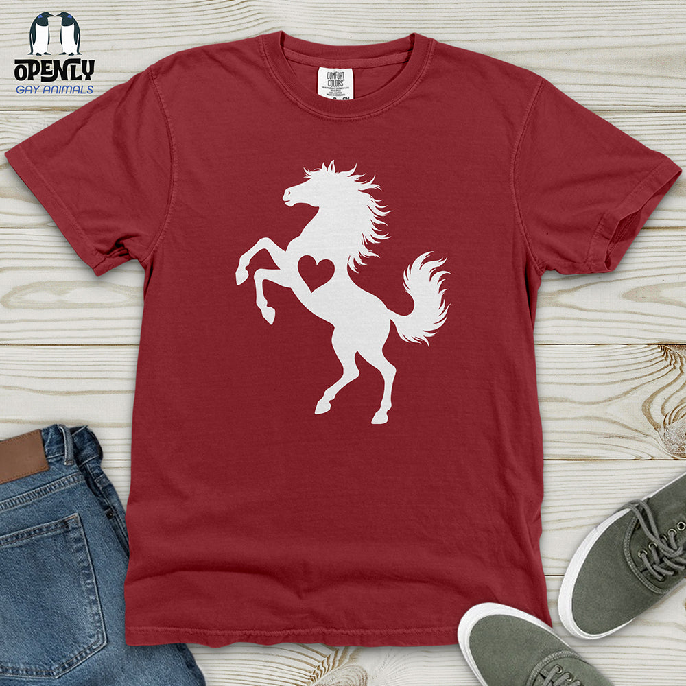Flat Heart Horse Silhouette Heavy Cotton Comfort Colors Tee