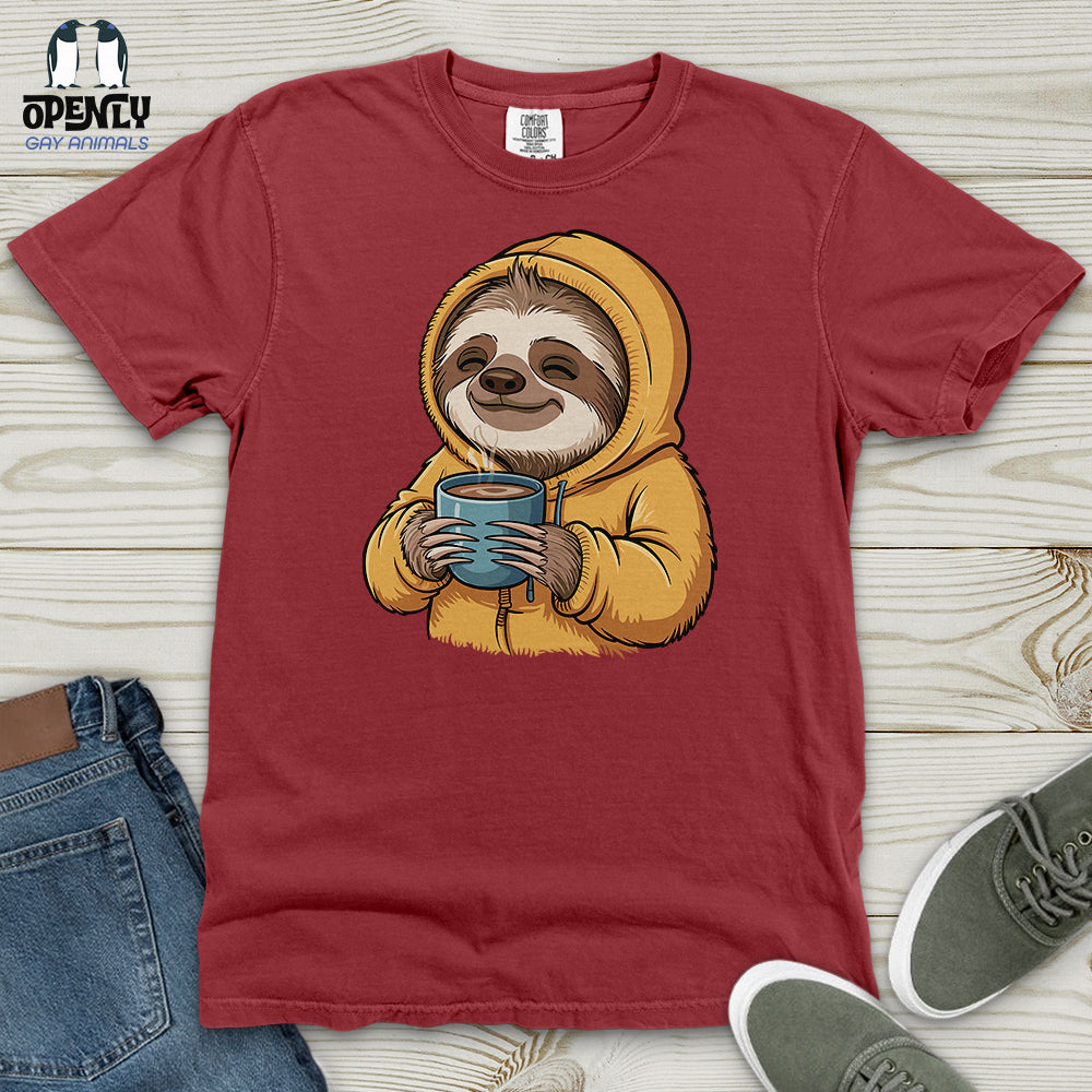 Sloth With Coffee Heavy Cotton Comfort Colors Tee