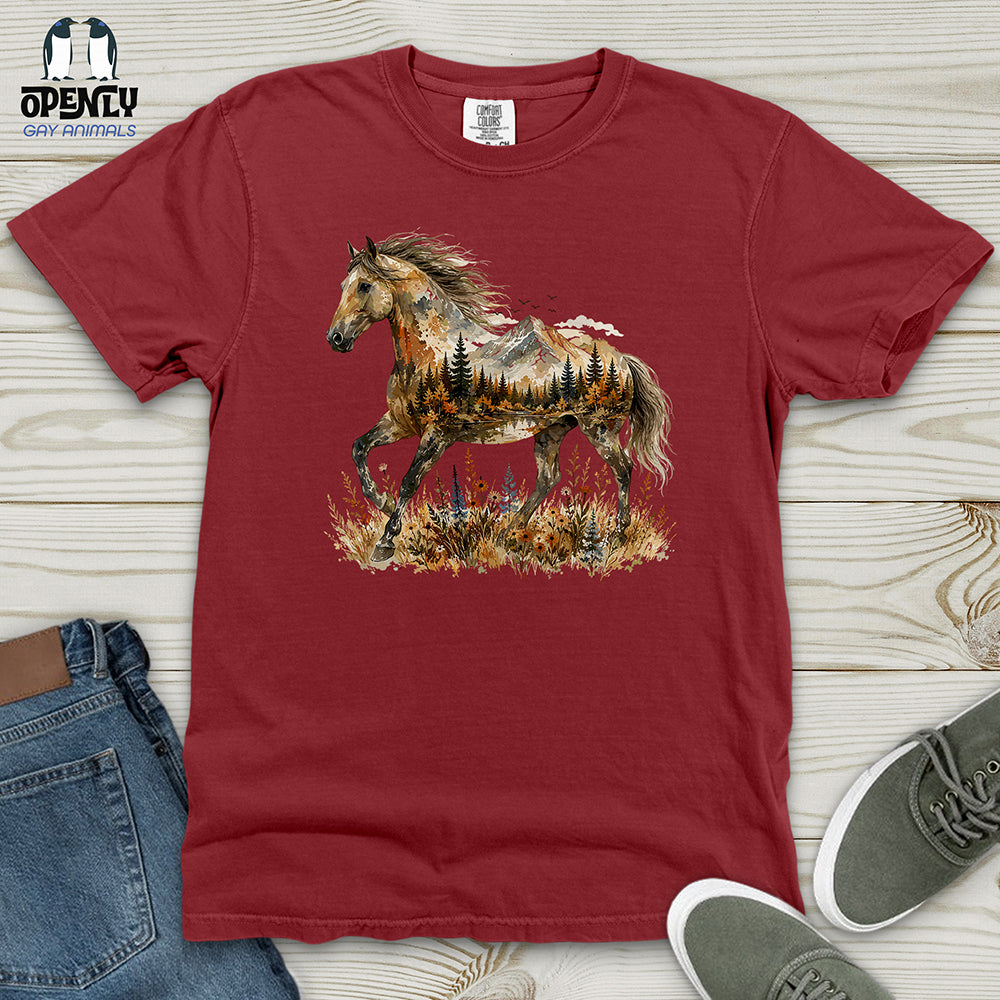Horse in Mountain Forest Heavy Cotton Comfort Colors Tee