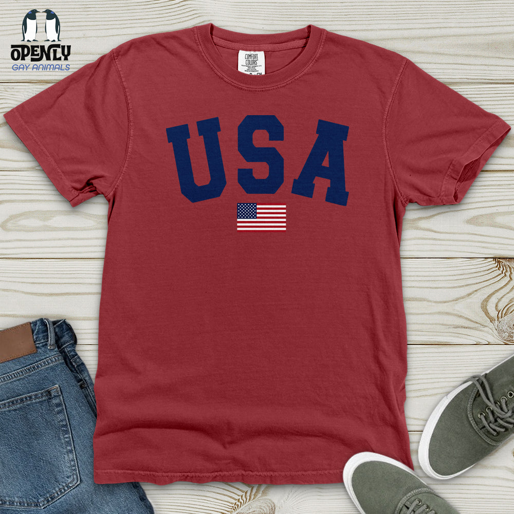 USA Flag Heavy Cotton Comfort Colors Tee