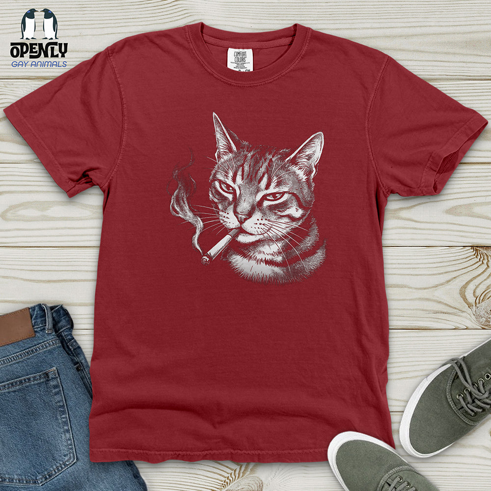 Smoking Cat Heavy Cotton Comfort Colors Tee