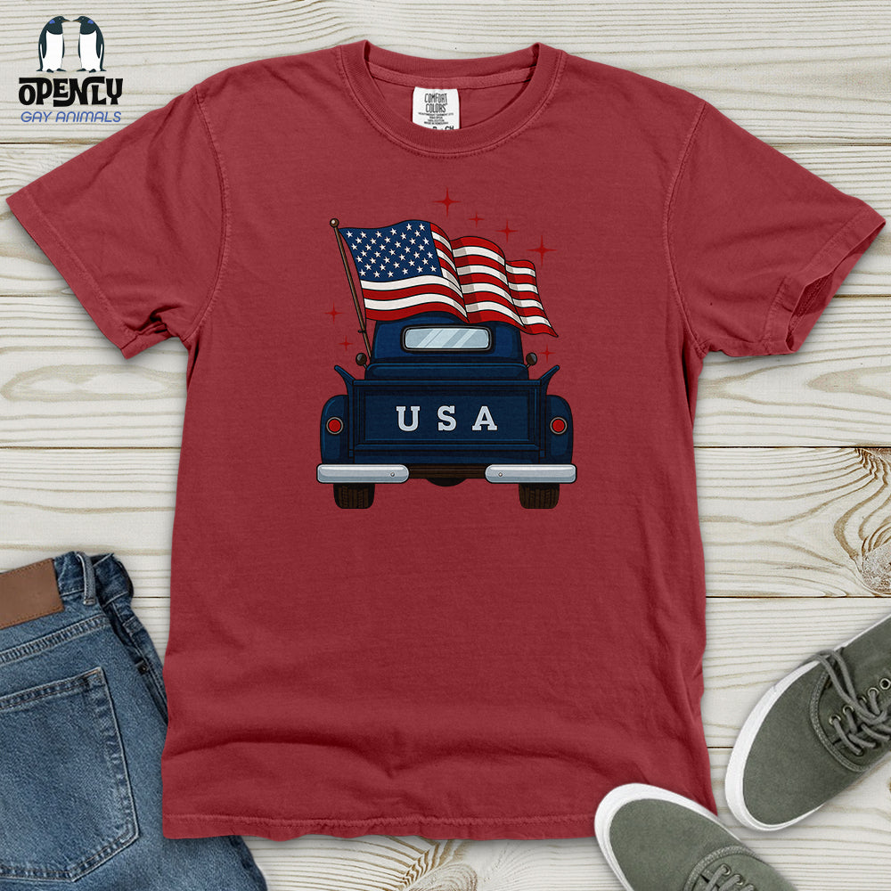 Happy Memorial Day Farm Truck Heavy Cotton Comfort Colors Tee