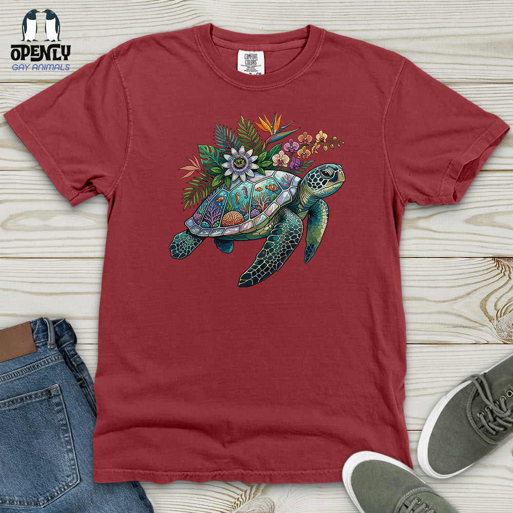 Floral Turtle Heavy Cotton Comfort Colors Tee