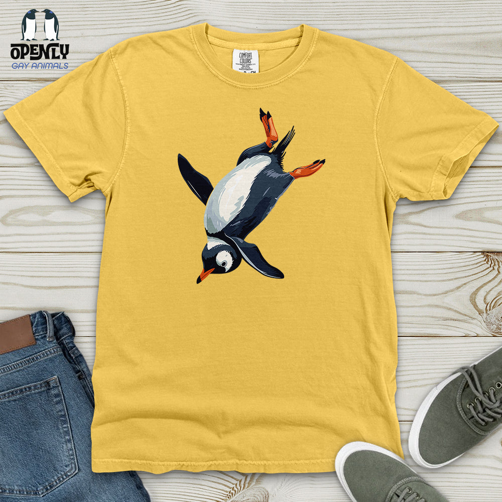 Penguin Sliding Fun Heavy Cotton Comfort Colors Tee