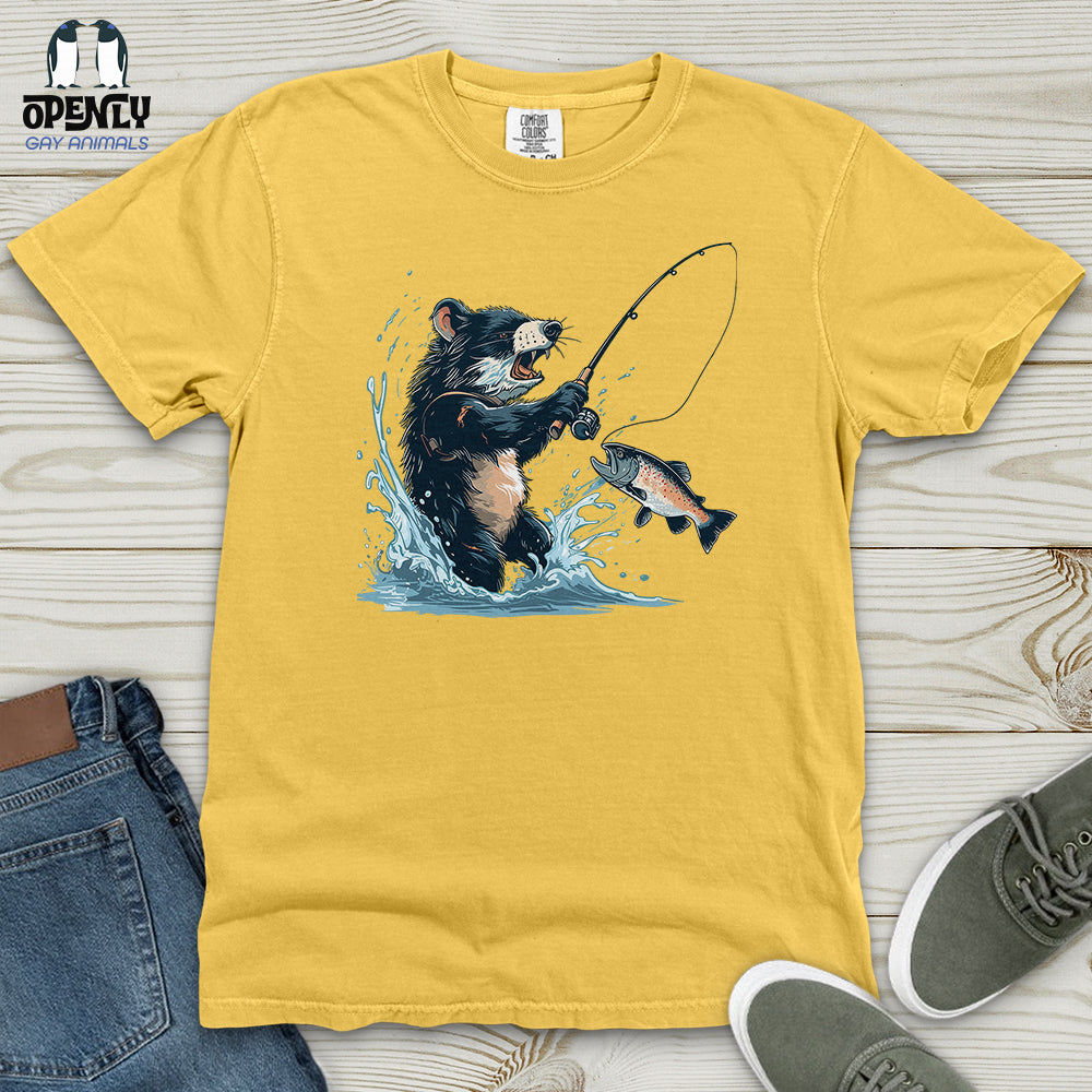 Tasmanian Devil Fishing Heavy Cotton Comfort Colors Tee