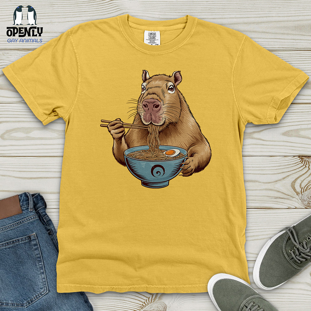 Capybara Eating Noodles Heavy Cotton Comfort Colors Tee