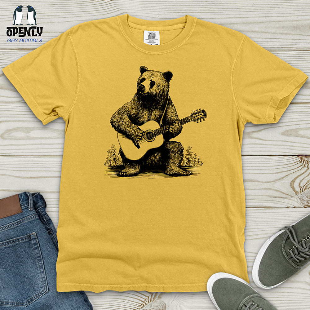 Bear Guitarist Heavy Cotton Comfort Colors Tee