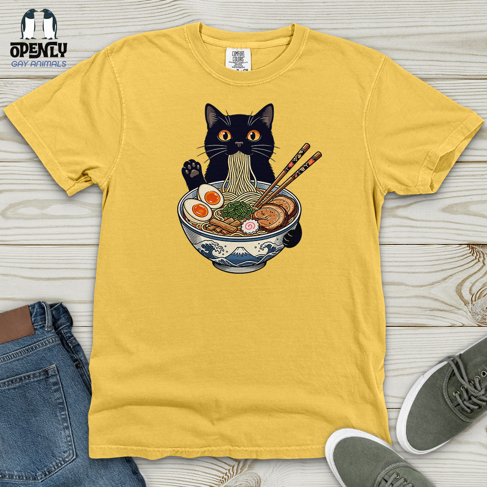 Cat with Ramen Heavy Cotton Comfort Colors Tee