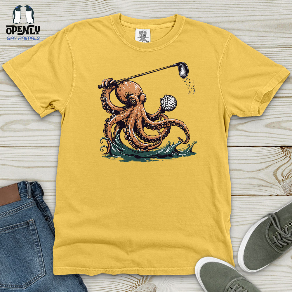 Octopus Golf Swing Heavy Cotton Comfort Colors Tee