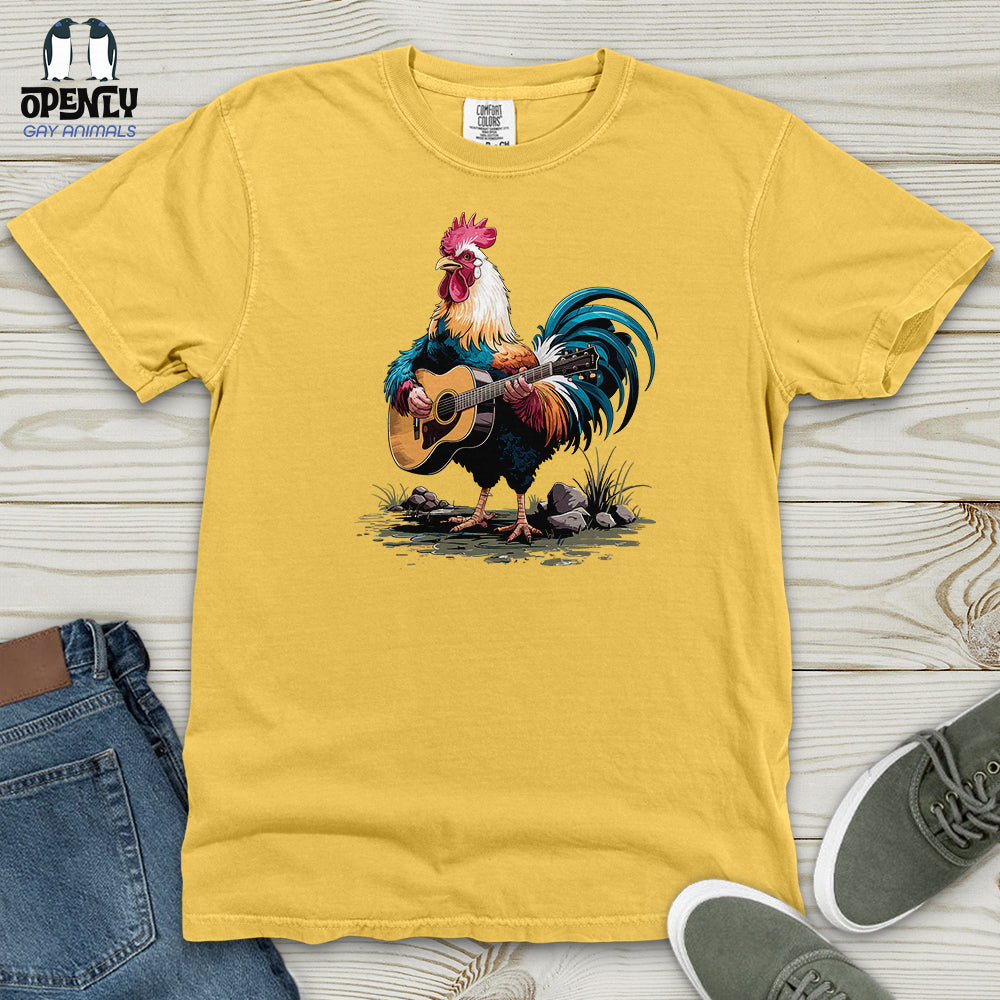 Rooster Playing Gutter Heavy Cotton Comfort Colors Tee