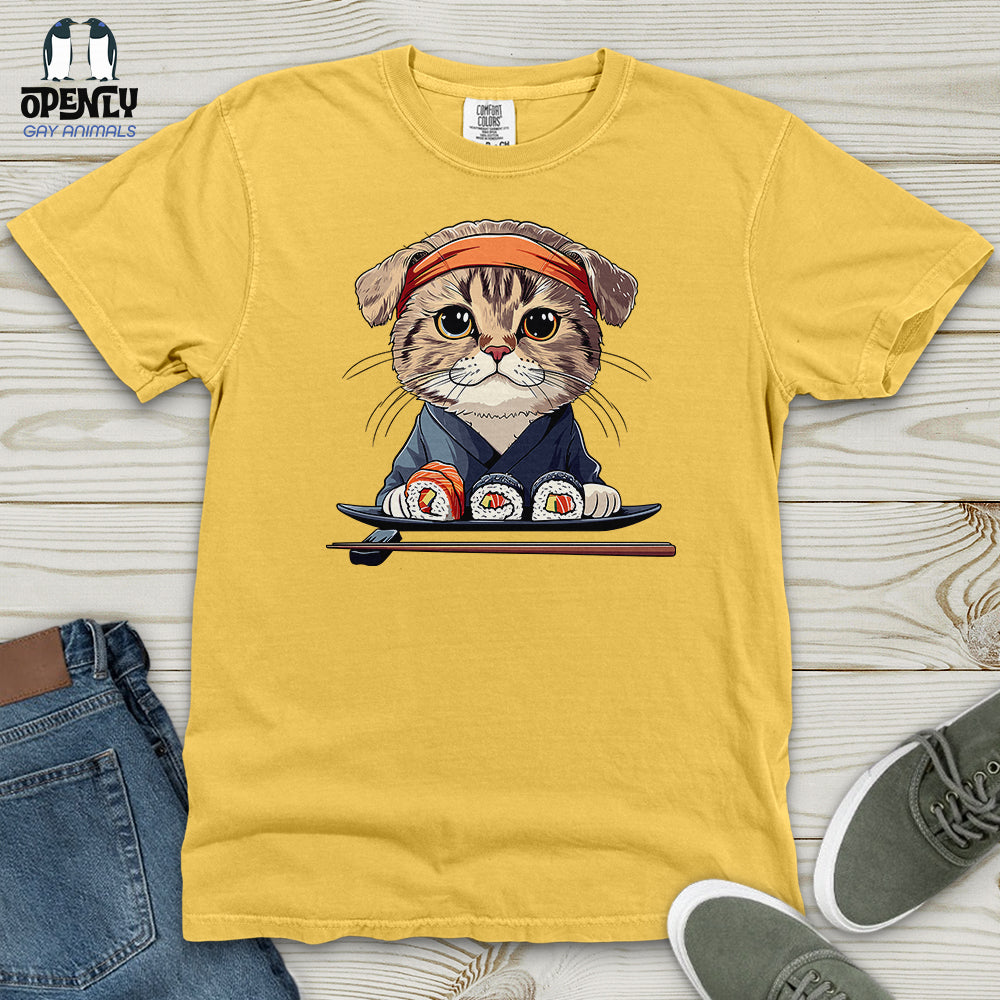 Sushi Master Cat Heavy Cotton Comfort Colors Tee