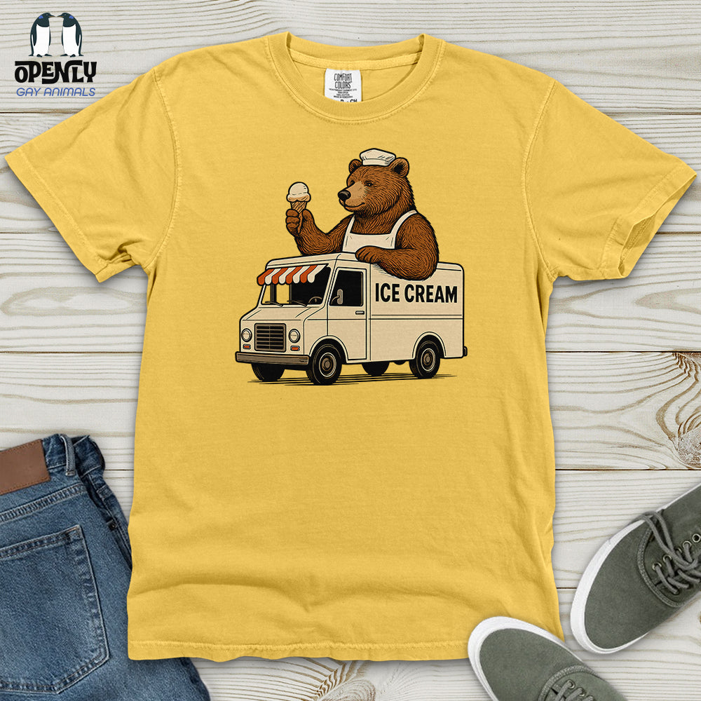Bear Ice Cream Truck Heavy Cotton Comfort Colors Tee