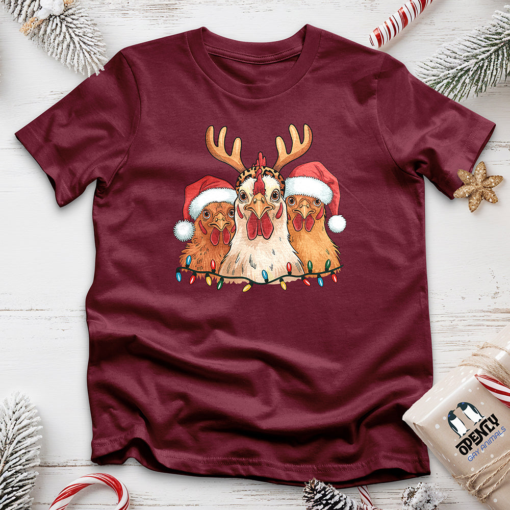 Christmas Chickens Unisex t-shirt