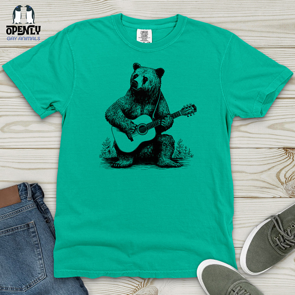 Bear Guitarist Heavy Cotton Comfort Colors Tee