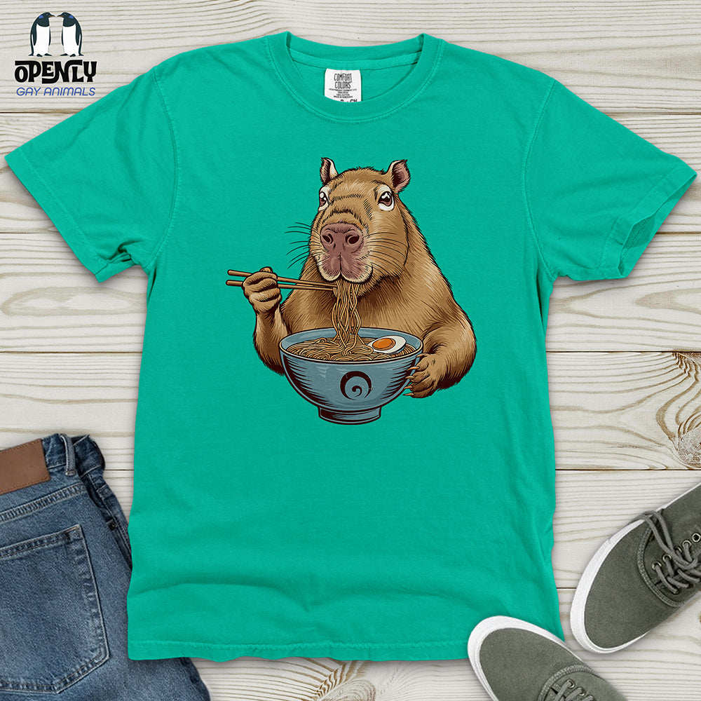 Capybara Eating Noodles Heavy Cotton Comfort Colors Tee