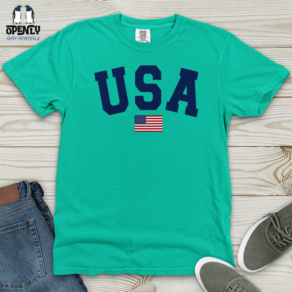 USA Flag Heavy Cotton Comfort Colors Tee
