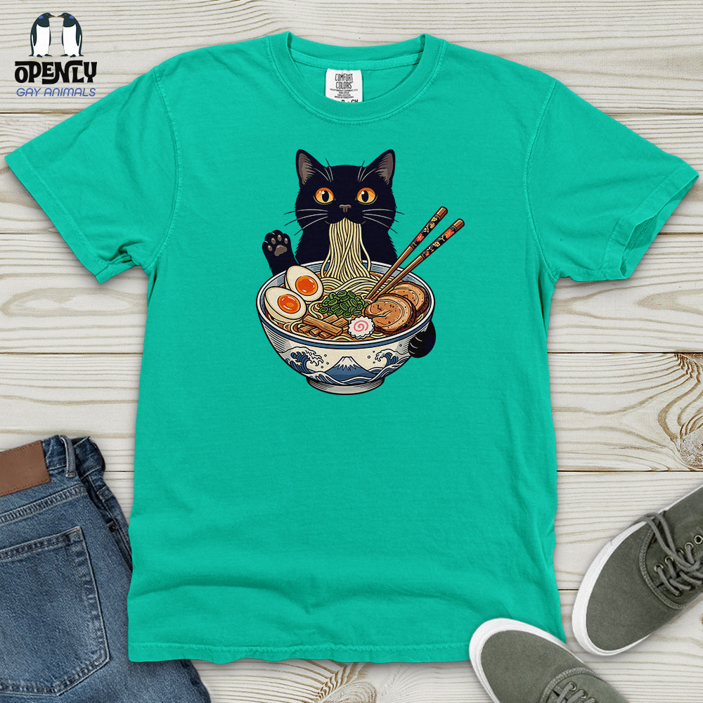 Cat with Ramen Heavy Cotton Comfort Colors Tee