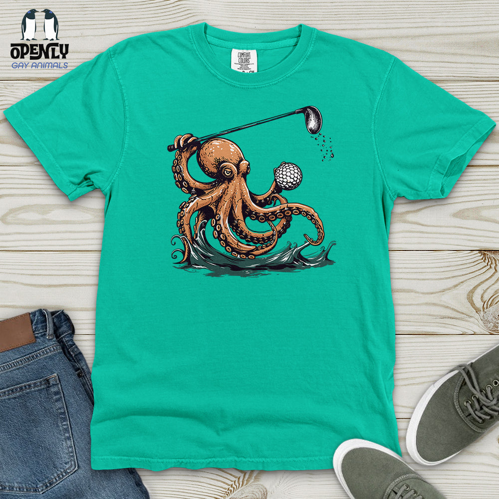 Octopus Golf Swing Heavy Cotton Comfort Colors Tee