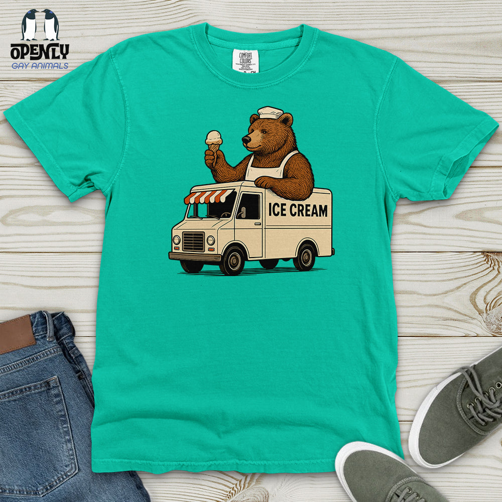 Bear Ice Cream Truck Heavy Cotton Comfort Colors Tee