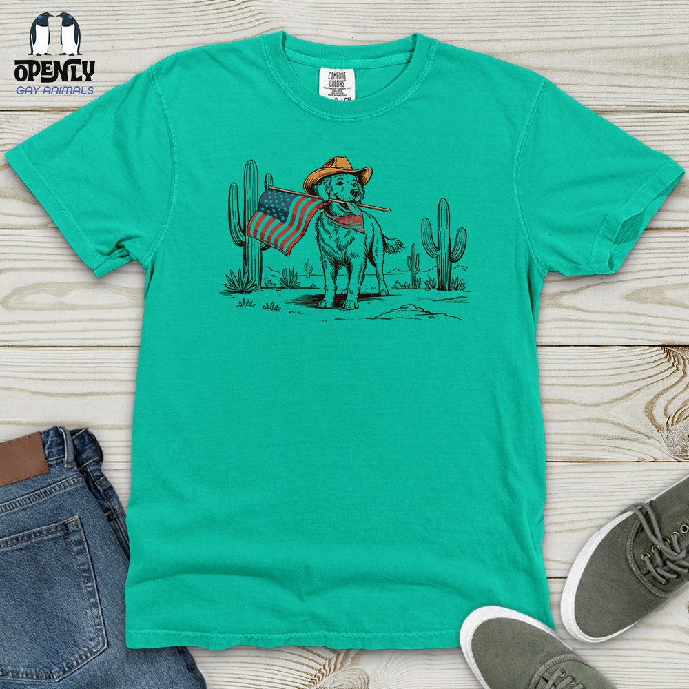 Memorial Day Cowboy Dog Heavy Cotton Comfort Colors Tee