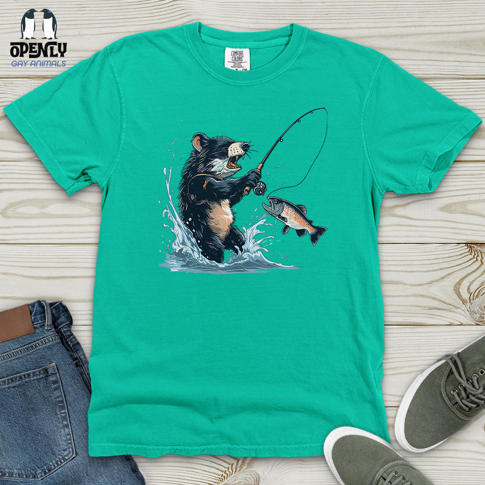 Tasmanian Devil Fishing Heavy Cotton Comfort Colors Tee