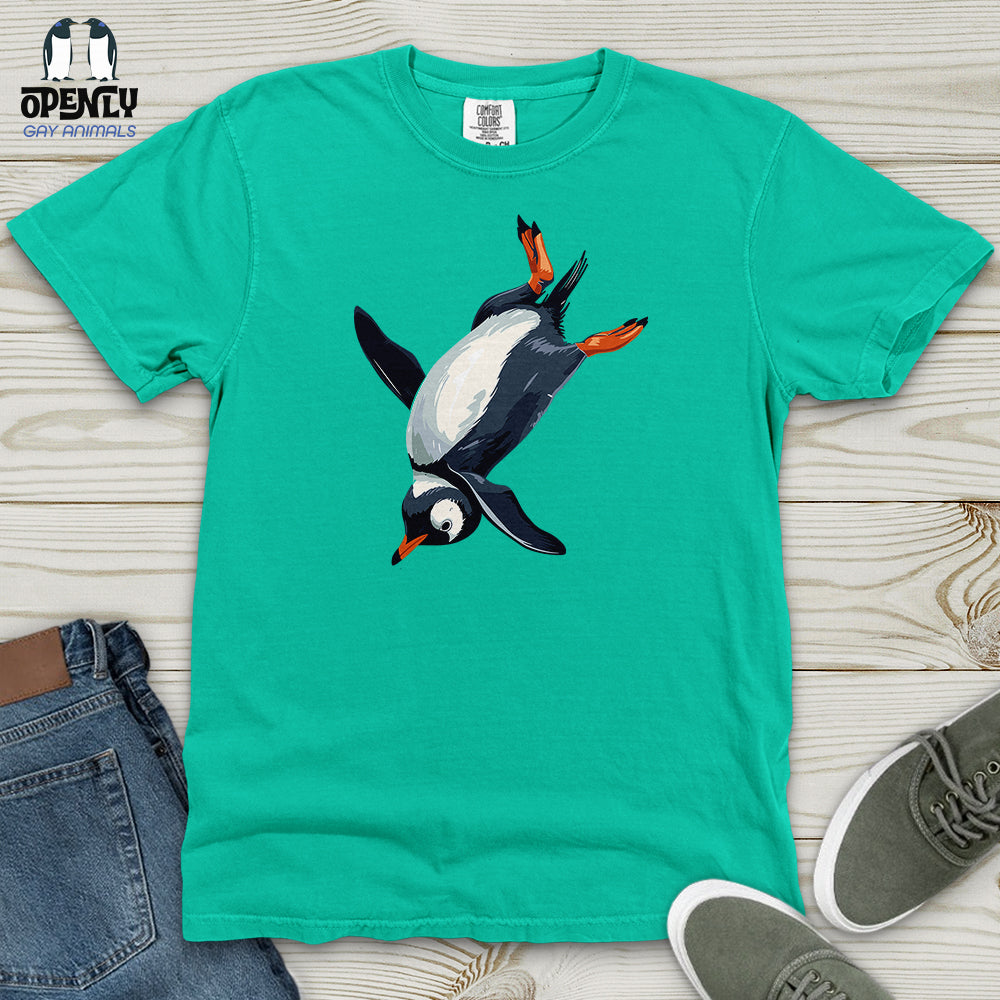 Penguin Sliding Fun Heavy Cotton Comfort Colors Tee