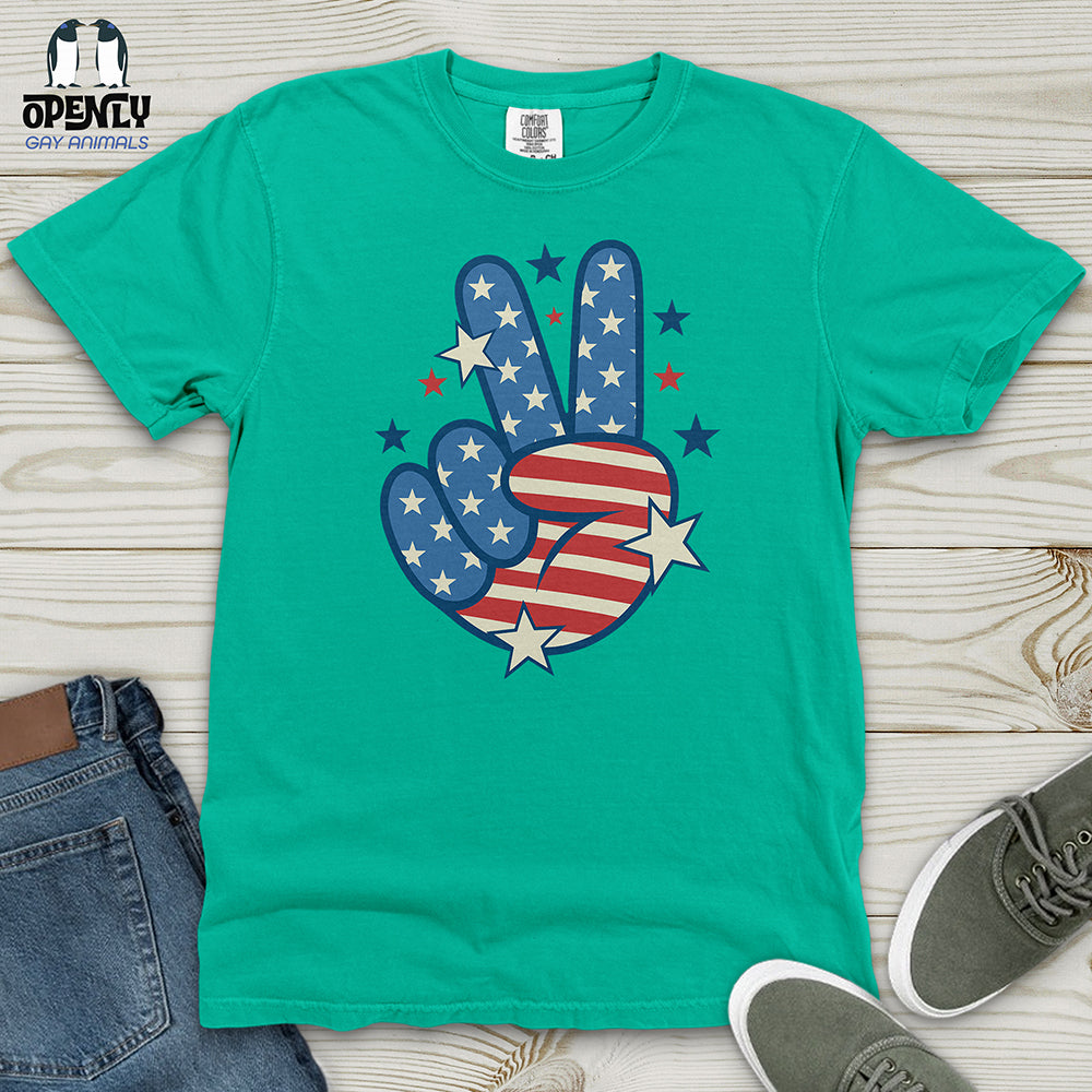 Victory Sign American Heavy Cotton Comfort Colors Tee