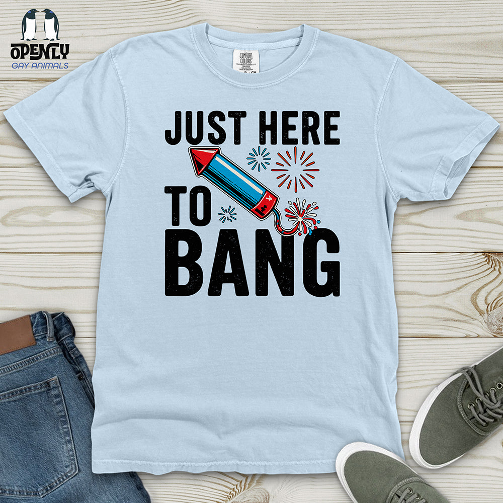 Just Here To Bang 02 Heavy Cotton Comfort Colors Tee