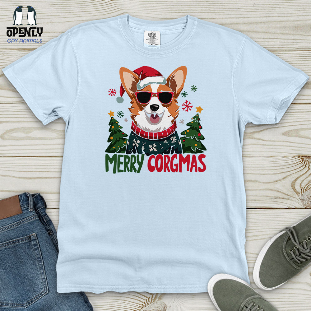 Merry Corgmas Heavy Cotton Comfort Colors Tee