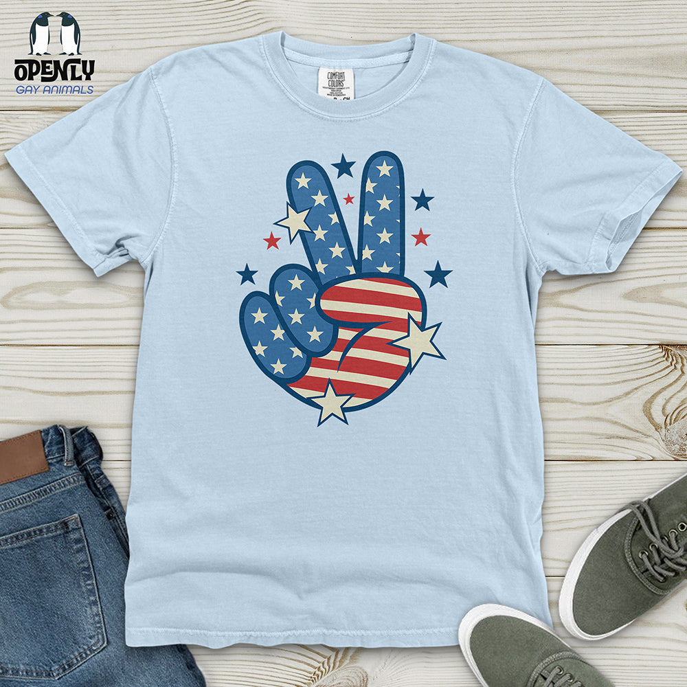 Victory Sign American Heavy Cotton Comfort Colors Tee