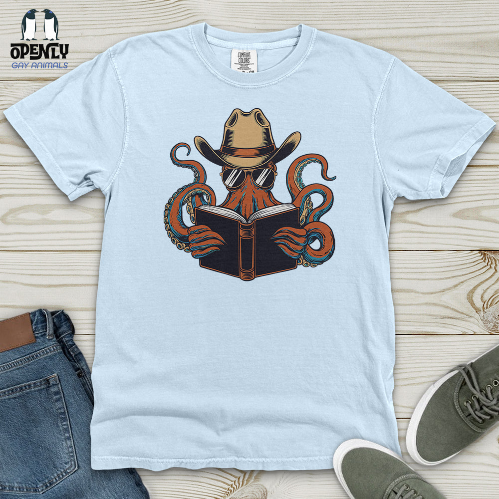 Octopus Reading Book Heavy Cotton Comfort Colors Tee