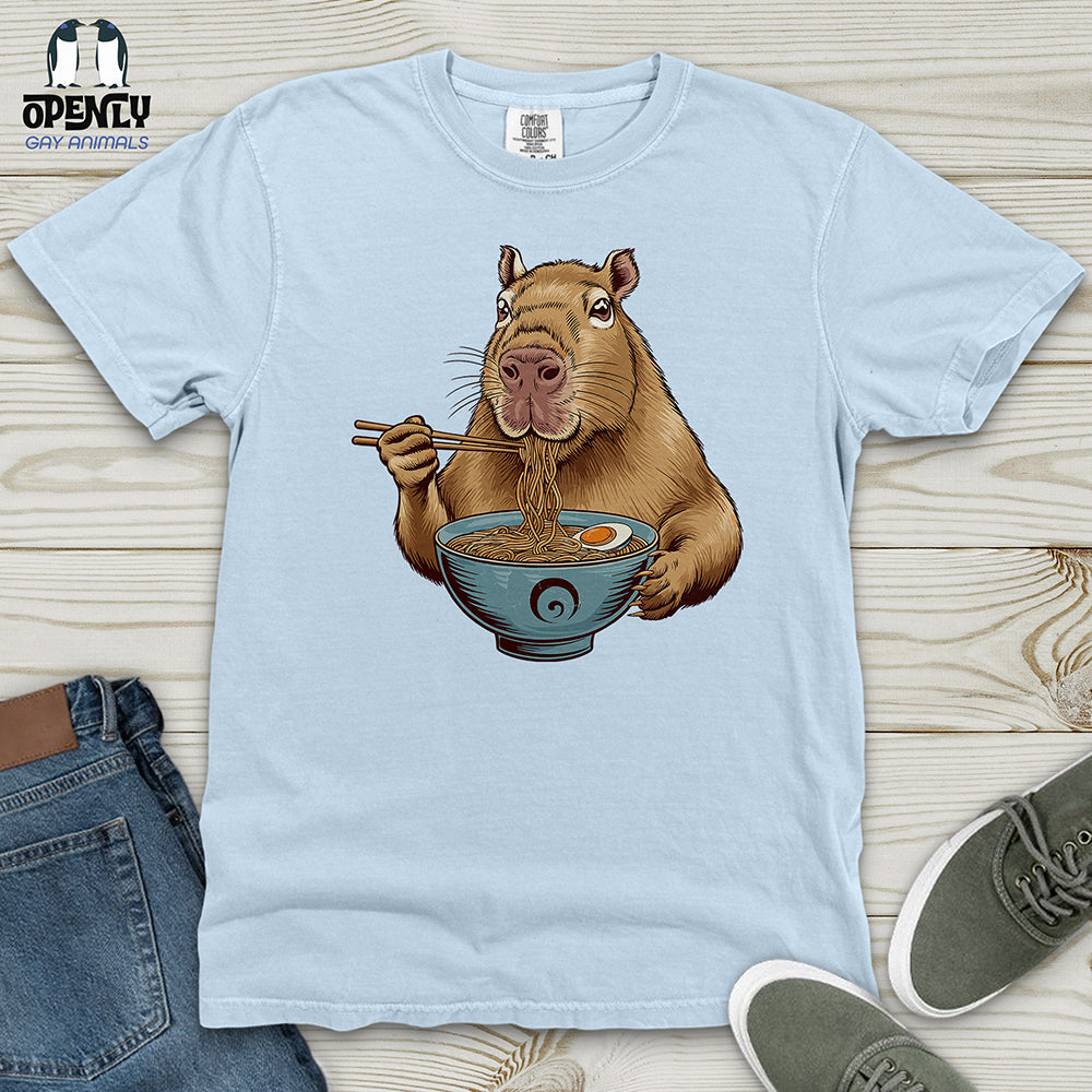 Capybara Eating Noodles Heavy Cotton Comfort Colors Tee