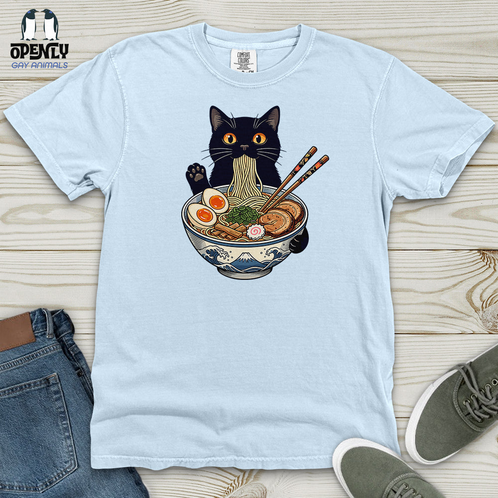 Cat with Ramen Heavy Cotton Comfort Colors Tee