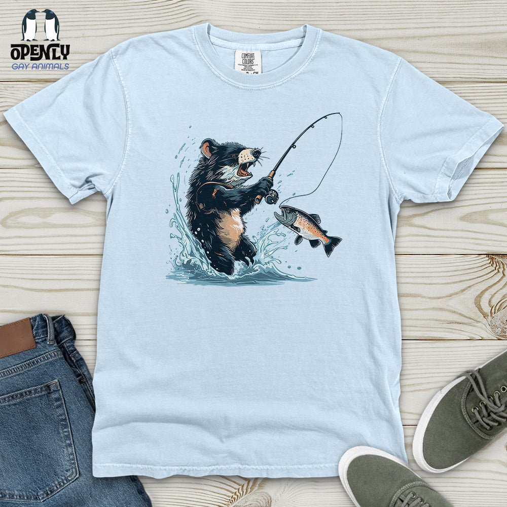 Tasmanian Devil Fishing Heavy Cotton Comfort Colors Tee