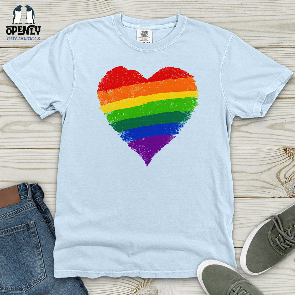 Rainbow Heart Lgbt Ally Heavy Cotton Comfort Colors Tee