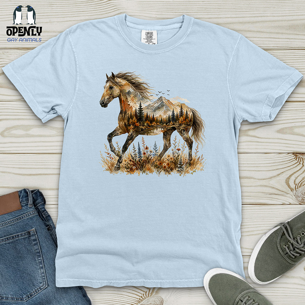 Horse in Mountain Forest Heavy Cotton Comfort Colors Tee