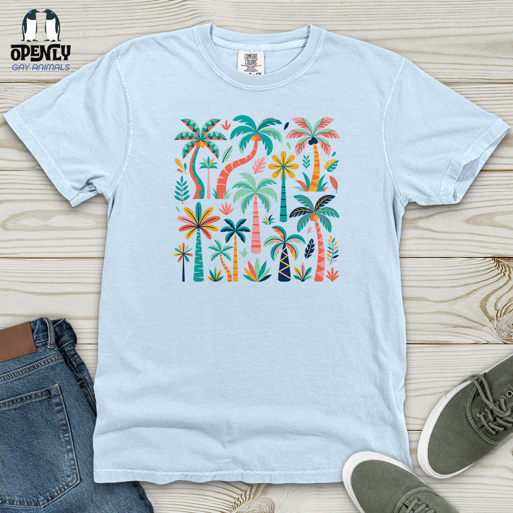 Colorful Palm Trees Heavy Cotton Comfort Colors Tee