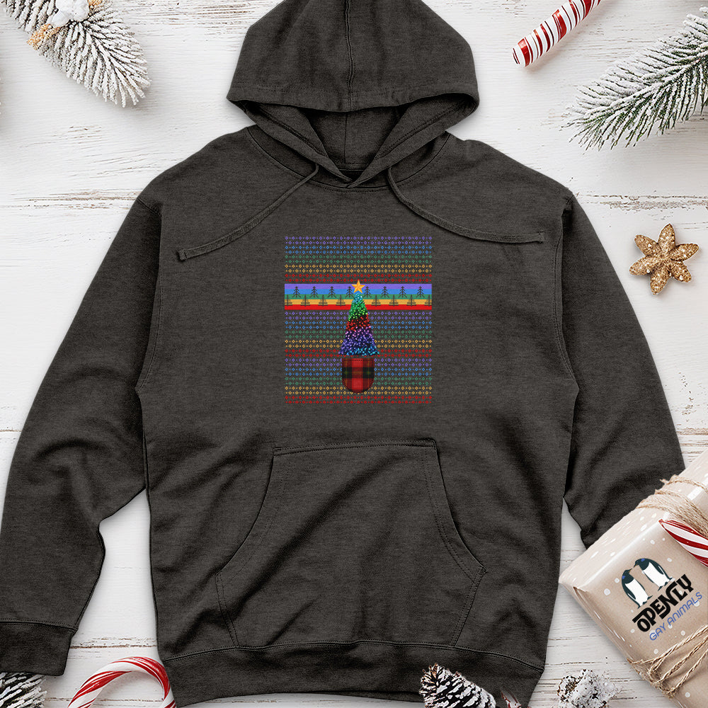 Colorful Christmas Tree Unisex Midweight Hoodie