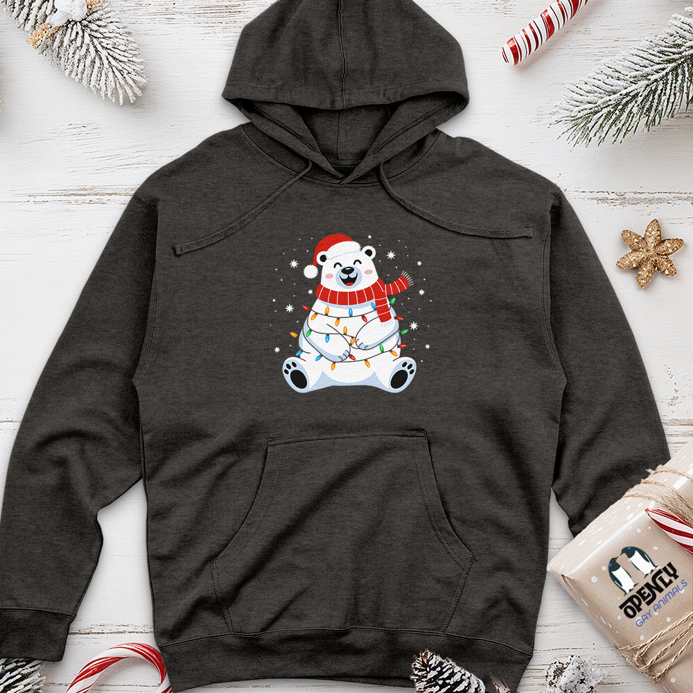 Polar Bear Merry Christmas Unisex Midweight Hoodie