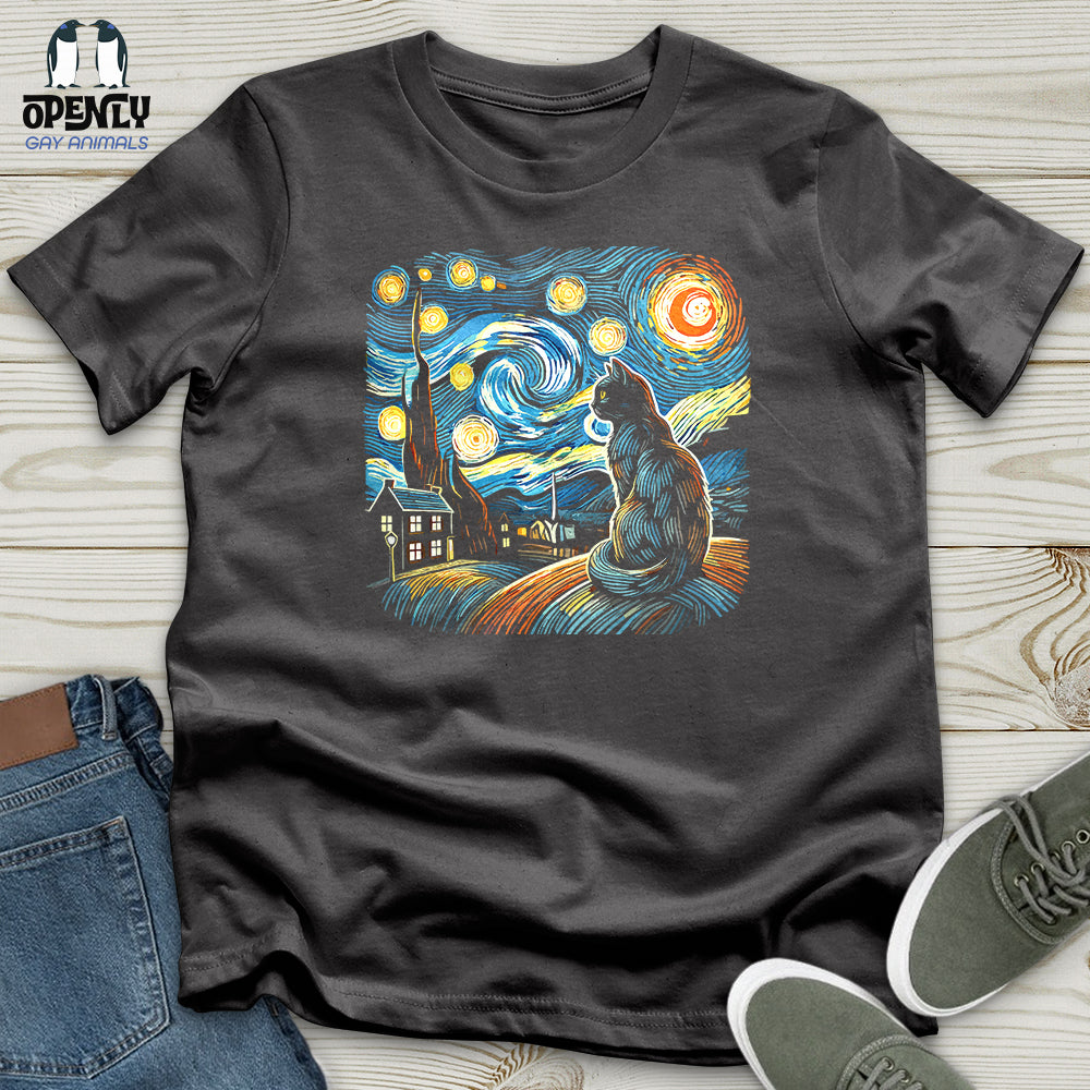 Cat Starry Night Softstyle Tee