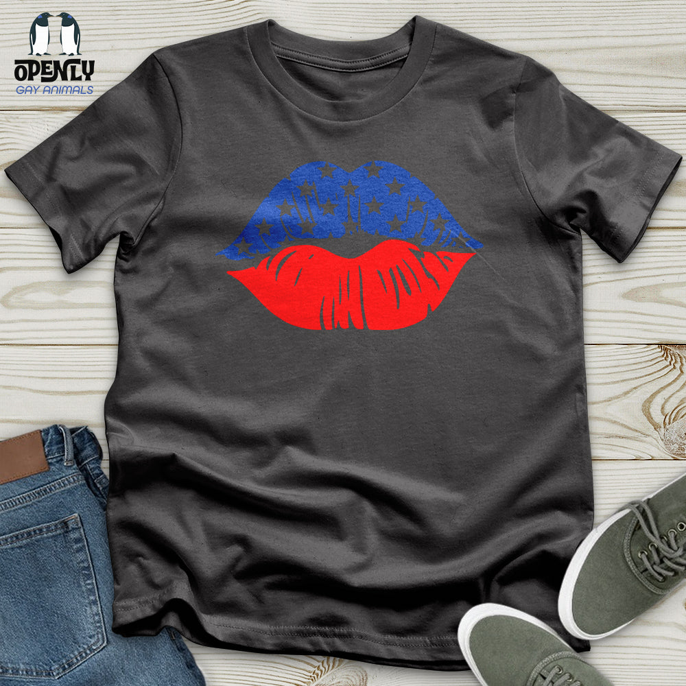 USA Flag Lips Softstyle Tee