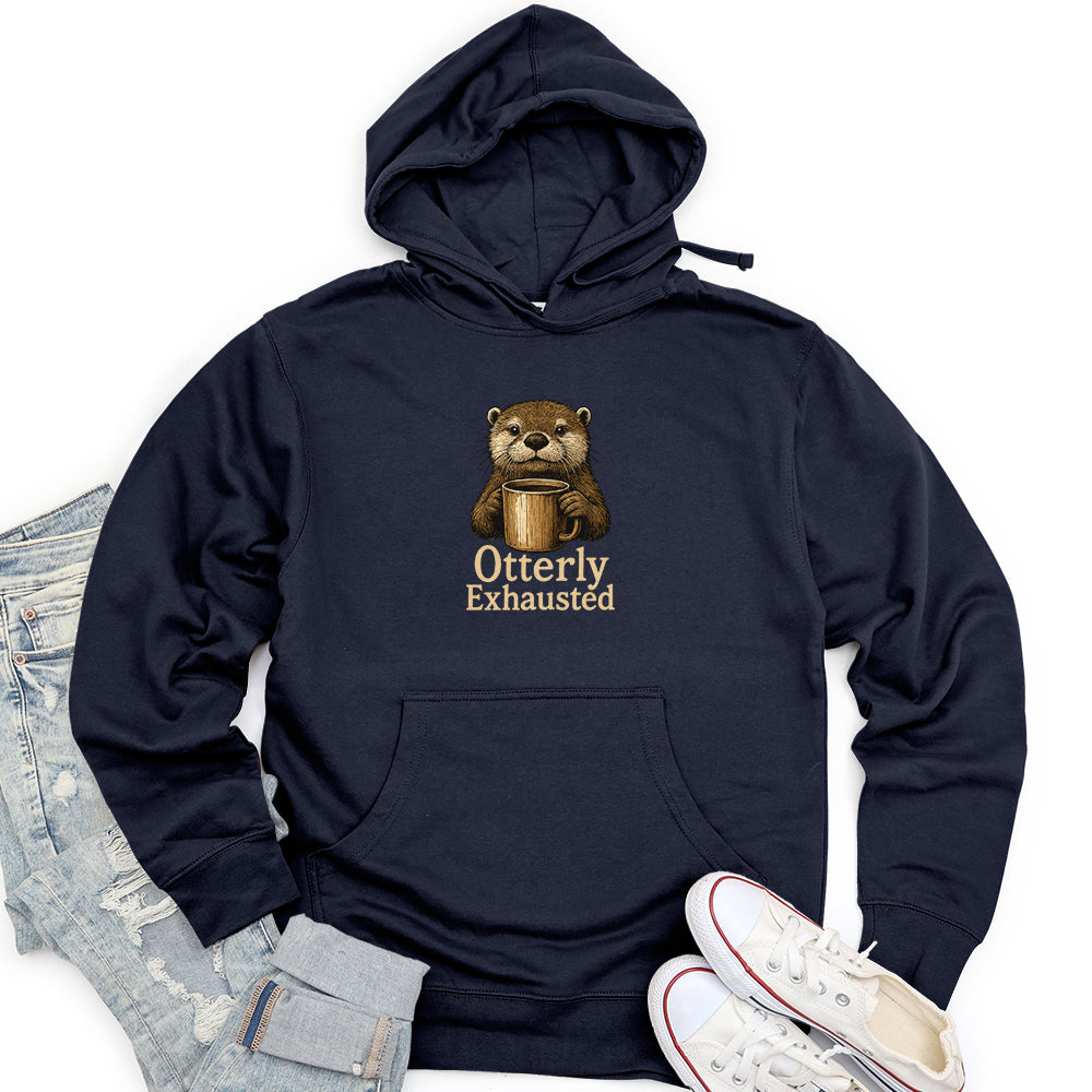 Otterly Exhausted Unisex midweight hoodie