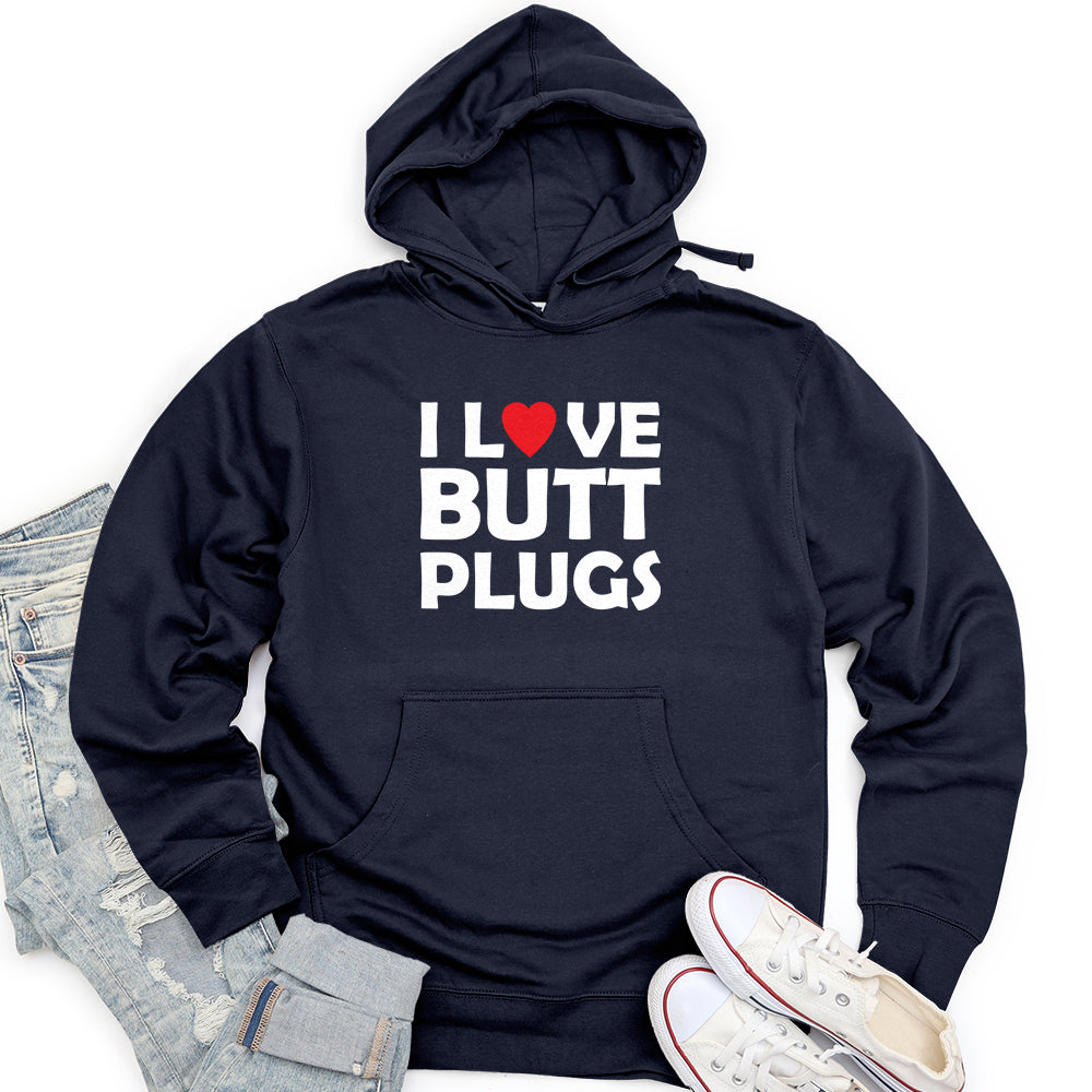 I Love Butt Plugs Unisex midweight hoodie