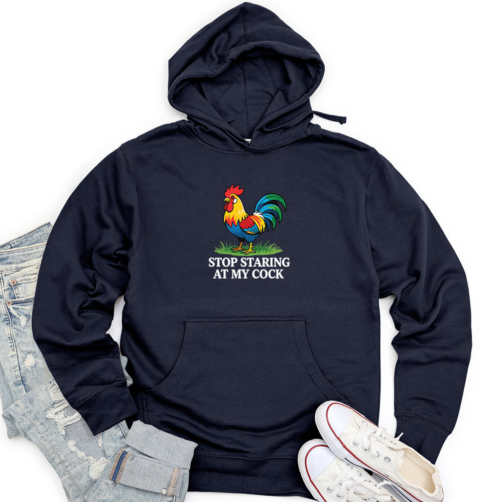 Stop Staring at My Cock Unisex midweight hoodie