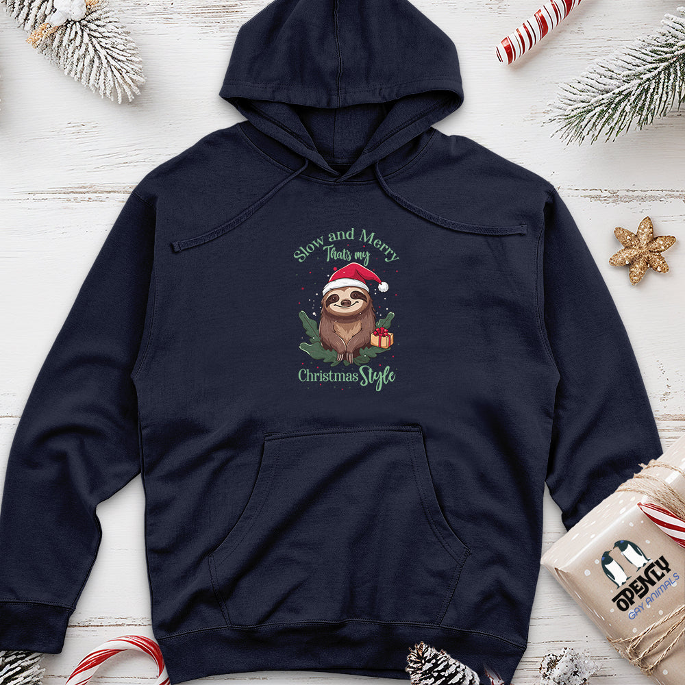 Slow and Merry That’s My Christmas Style Unisex Midweight Hoodie
