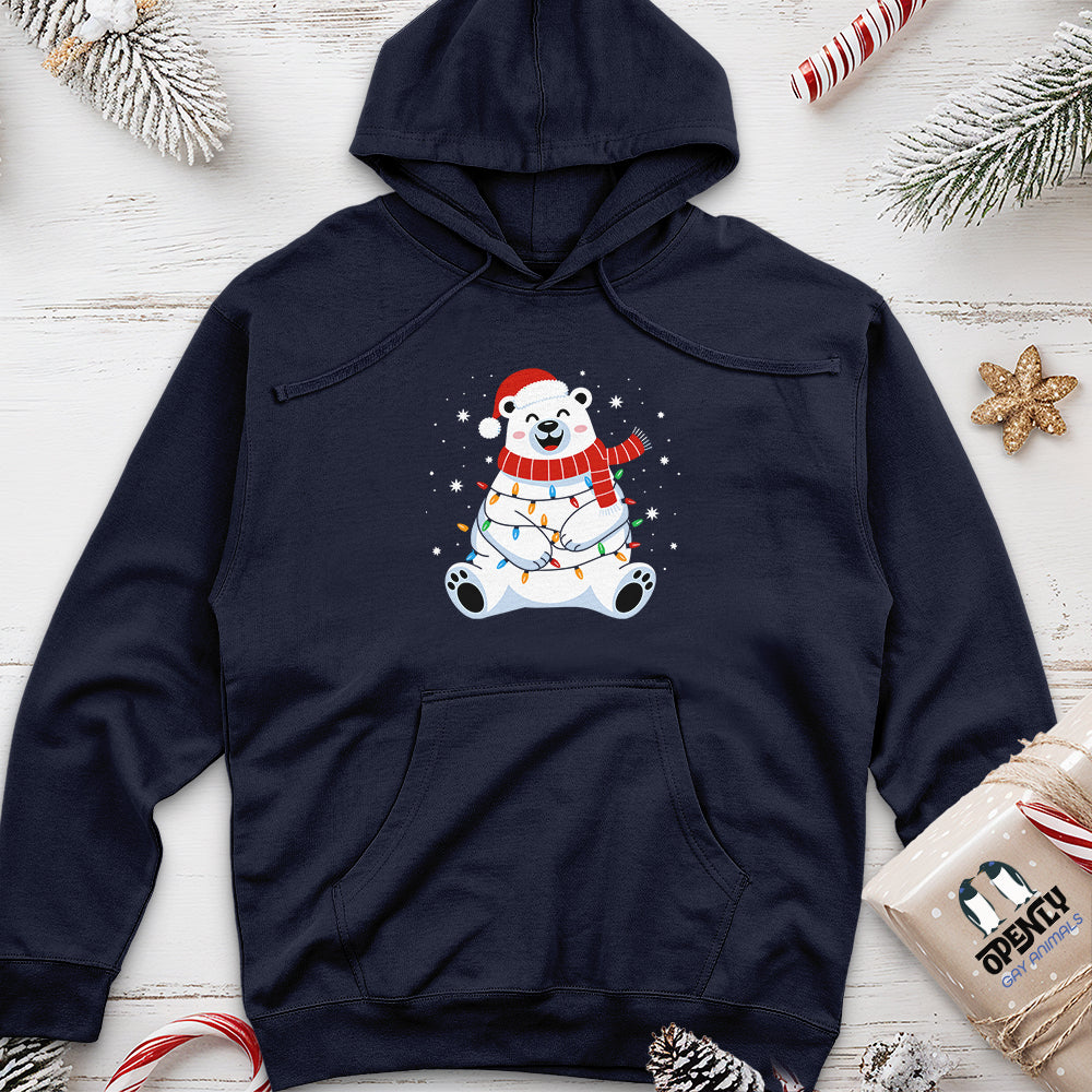Polar Bear Merry Christmas Unisex Midweight Hoodie
