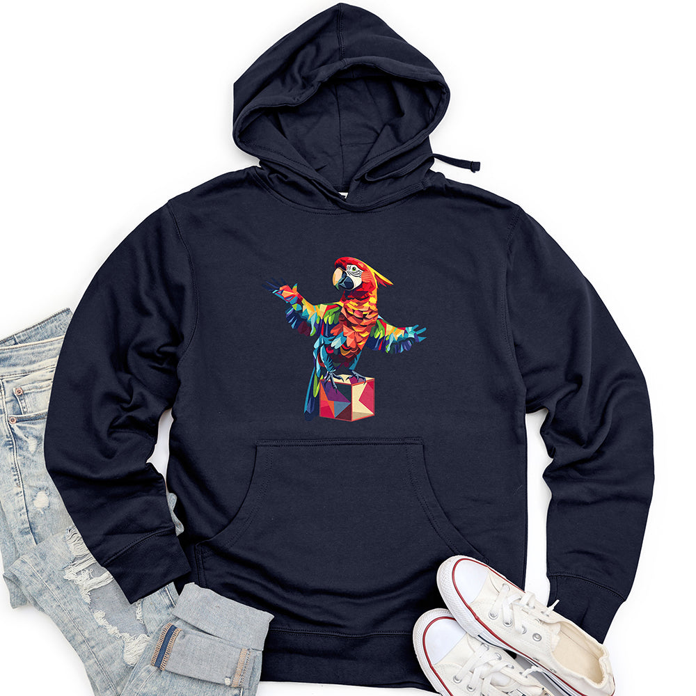 Parrot Geometric Dance Unisex Midweight Hoodie