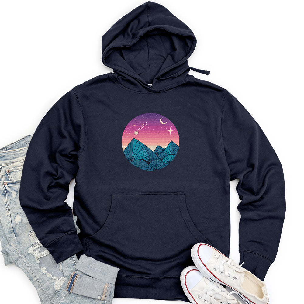 Geometric Mountain Landscape Unisex midweight hoodie